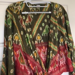 100% Silk Hand-Dyed Cropped Wrap (OS)